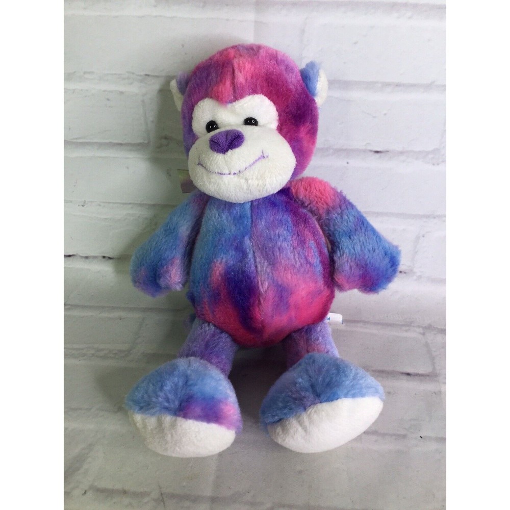 2009 Wishpets Wish Pets Maria Monkey Blue Purple Pink Plush Stuffed Animal Toy